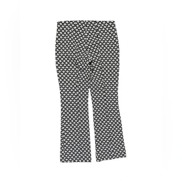 Maeve Kick Flare Pants Black White Flowers X-Small - Picture 4 of 5